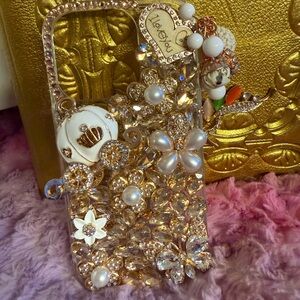 IPhone 16 Pro Crystal and Pearl Embellished Phone Case